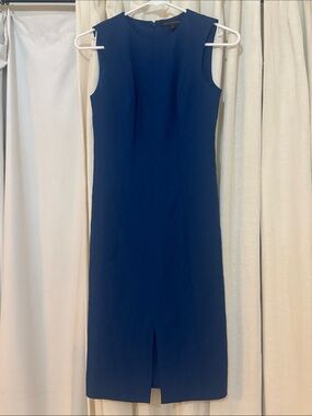 Banana Republic Sleeveless Navy Midi Sheath Dress